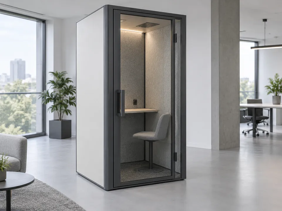 Illustration d’une cabine acoustique de bureau